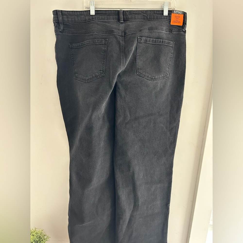 BUFFALO David Bitton Black Denim High Waisted Wide Leg Jeans size 16 NEW - Picture 7 of 10